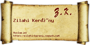 Zilahi Kerény névjegykártya